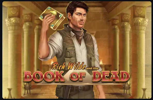 Book of Dead slot cover, a Play'n GO title in the DudeSpin Casino lobby